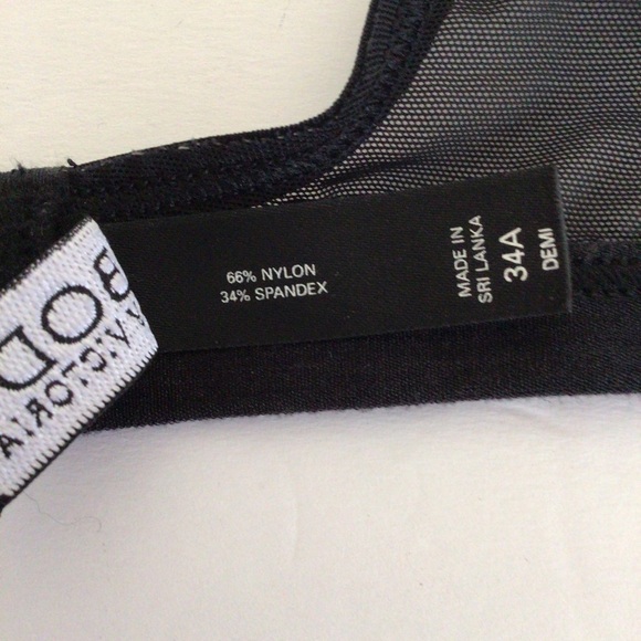 VICTORIAS SECRET BODY BY VICTORIA BLACK SEQUINED DEMI PUSH UP BRA SIZE 34A - Picture 7 of 12